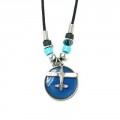 Airplane Charm Mood Stone w/Blk. Necklace